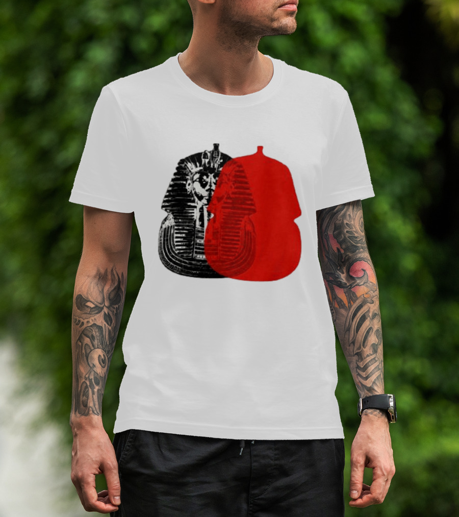 Pyramids Half Marathon Store The Tut Edit Egyptian Pharaoh Mask T-Shirt
