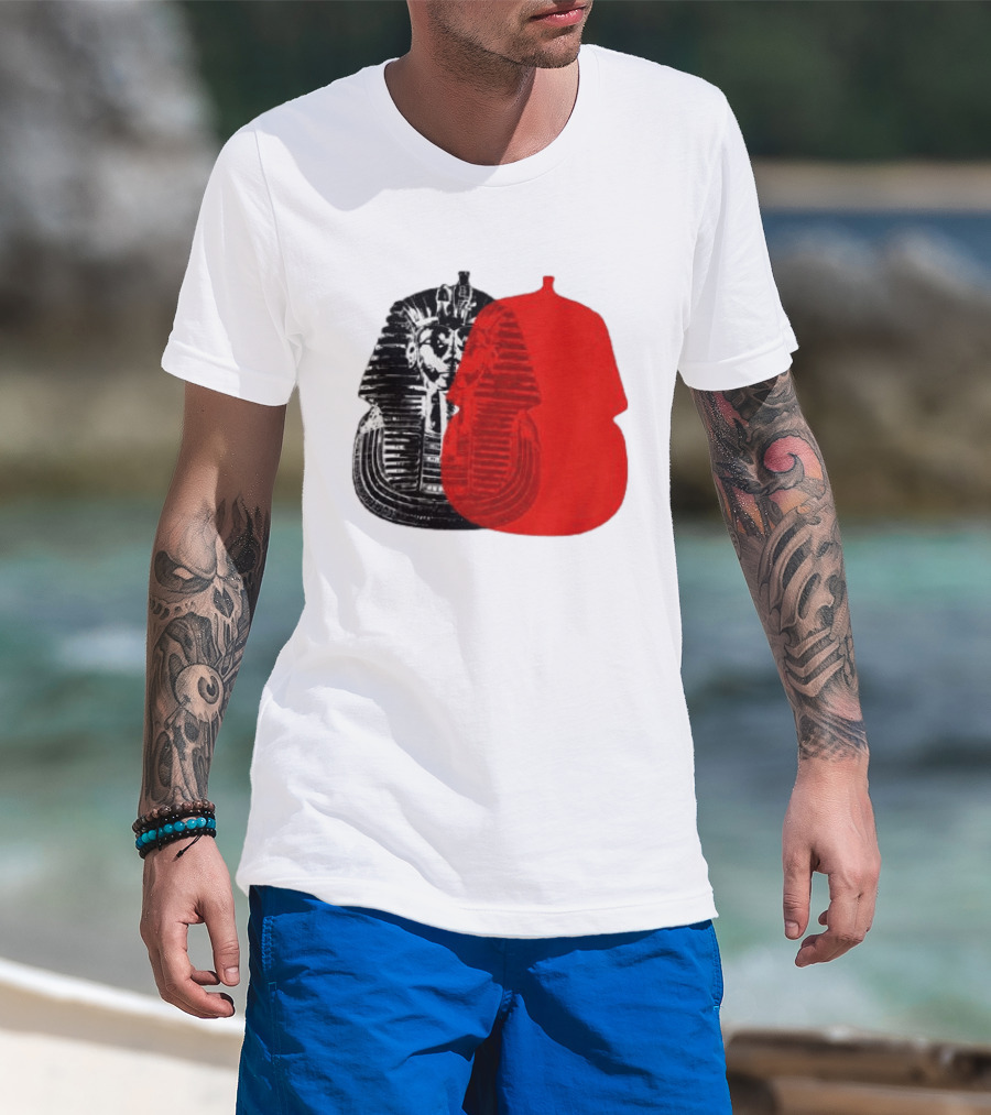 Pyramids Half Marathon Store The Tut Edit Egyptian Pharaoh Mask T-Shirt