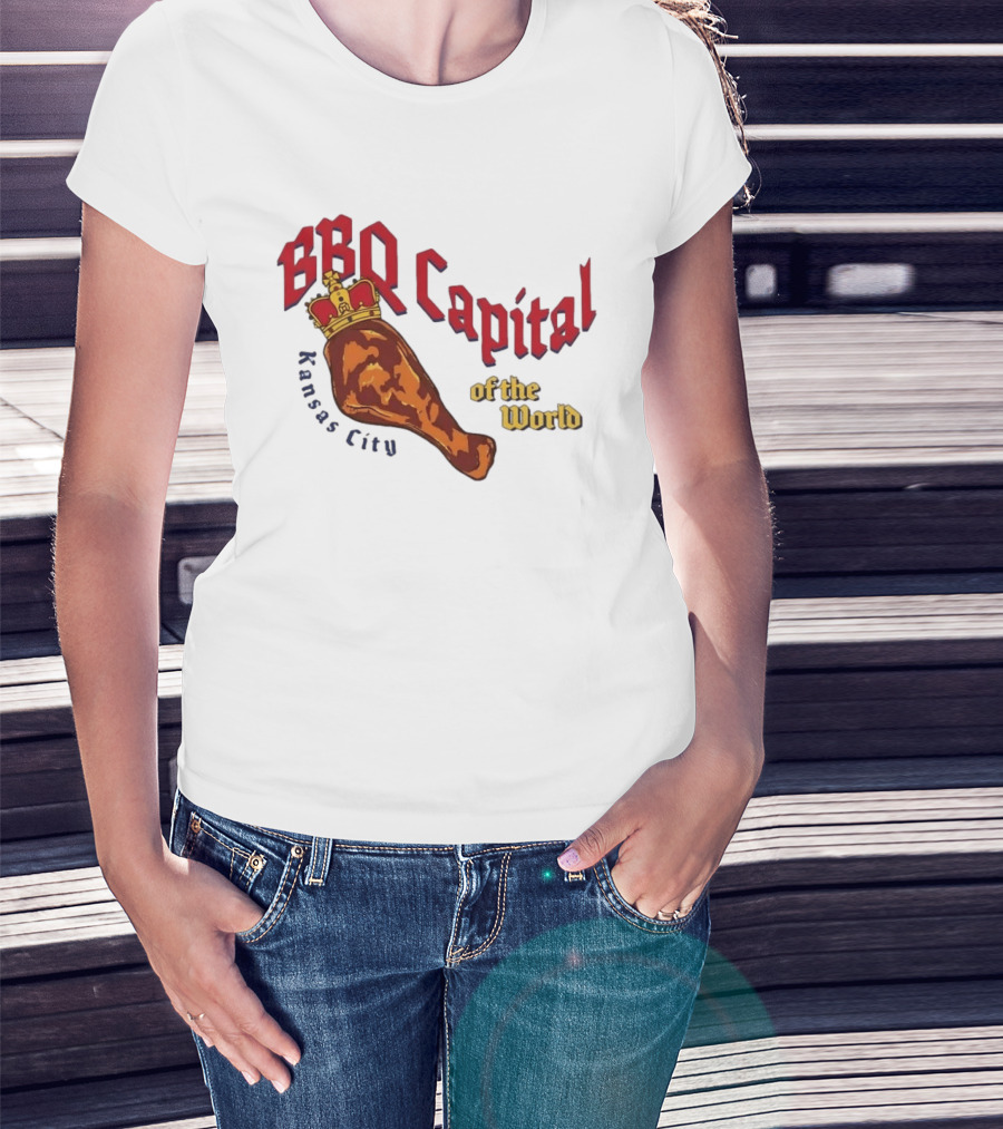 Kansas City BBQ Capital Of The World Crowned Barbecue Leg T-Shirt