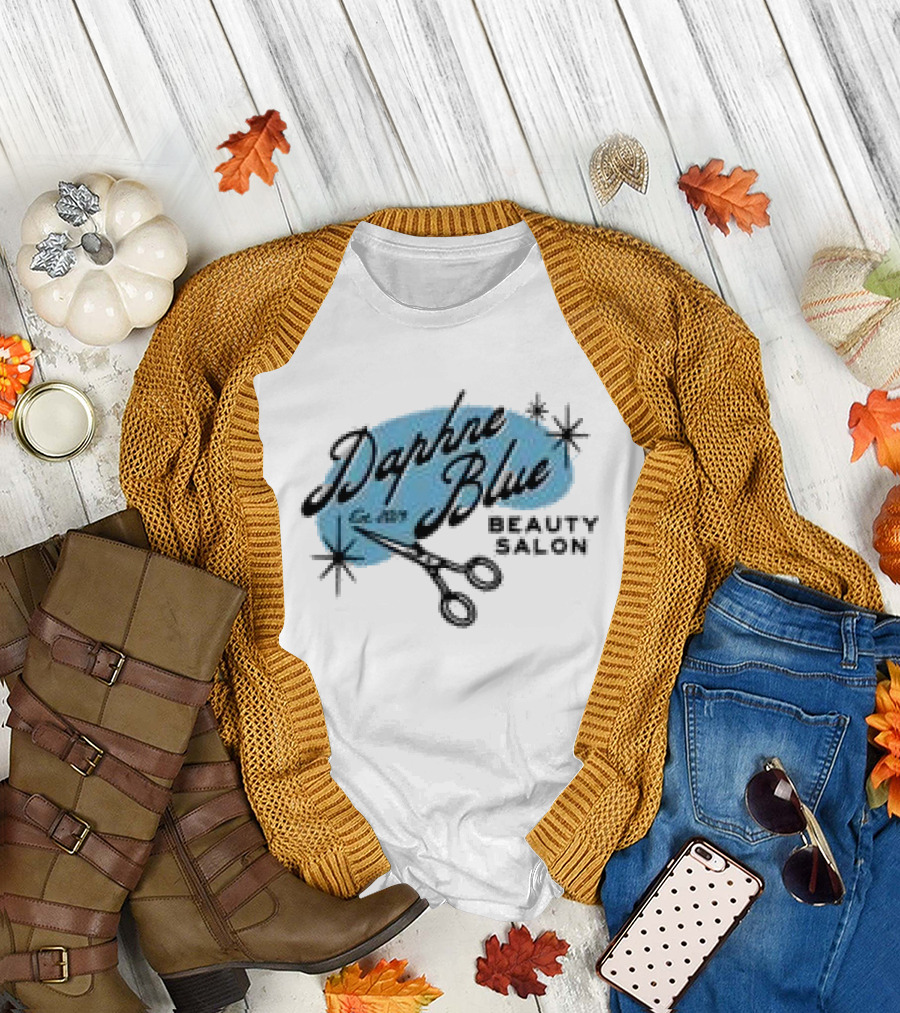 Daphne Blue Beauty Salon Est. 1983 Scissors Stars T-Shirt