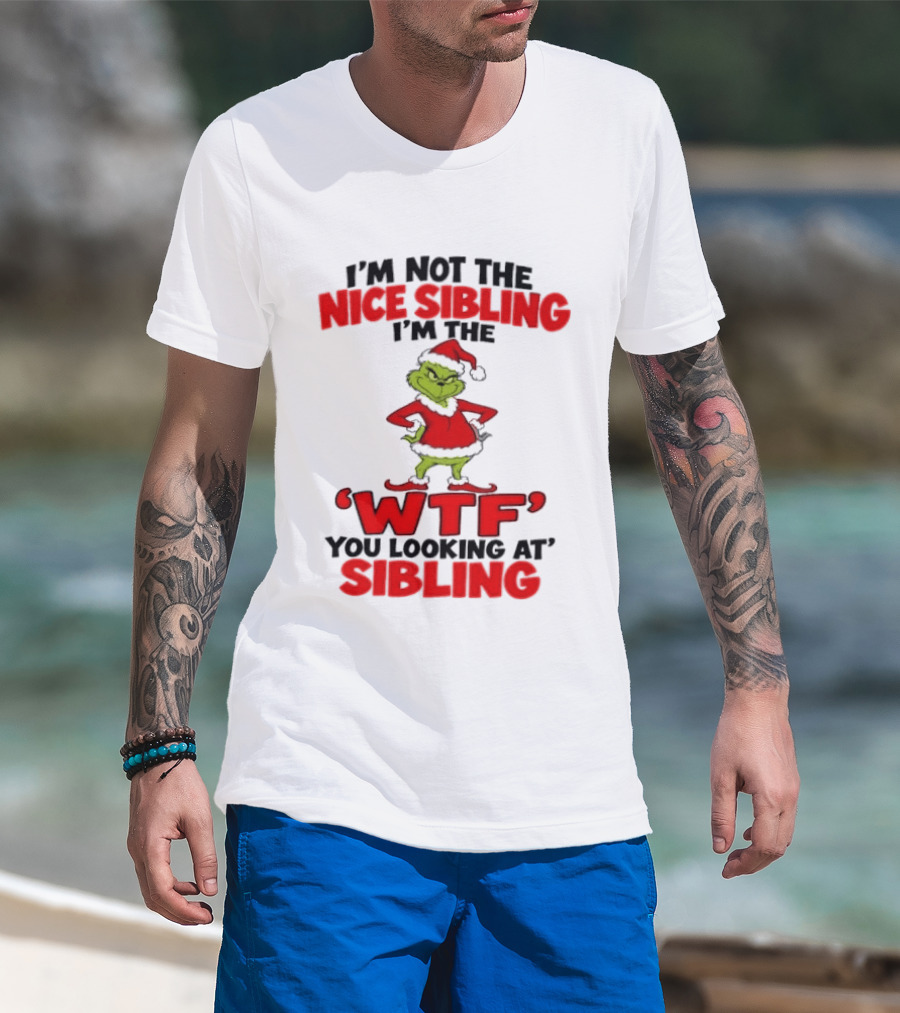 I'm Not The Nice Sibling I'm The Grinch WTF You Looking At Sibling T-Shirt