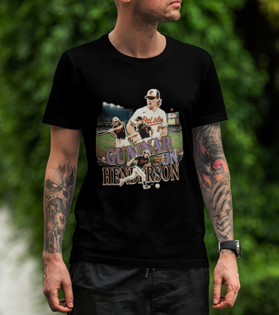Baltimore Orioles Gunnar Henderson The Gun Baseball Player Action Shots T-Shirt