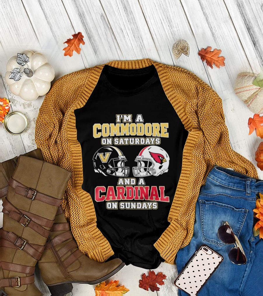 I'm A Commodore On Saturdays And A Cardinal On Sundays Football Helmets T-Shirt