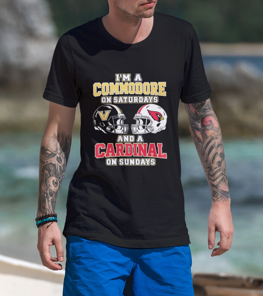 I'm A Commodore On Saturdays And A Cardinal On Sundays Football Helmets T-Shirt