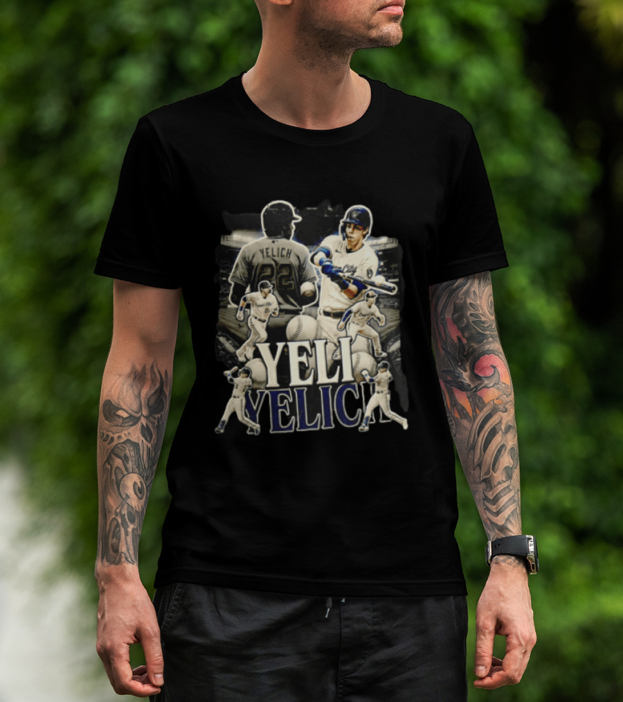 Milwaukee Brewers Yelich Baseball Player Action Poses 22 T-Shirt