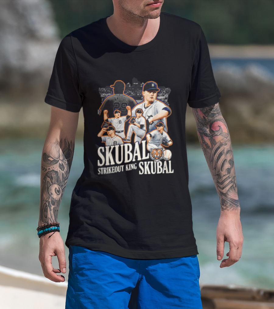 Detroit Tigers Skubal Strikeout King Baseball Pitcher Tiger T-Shirt