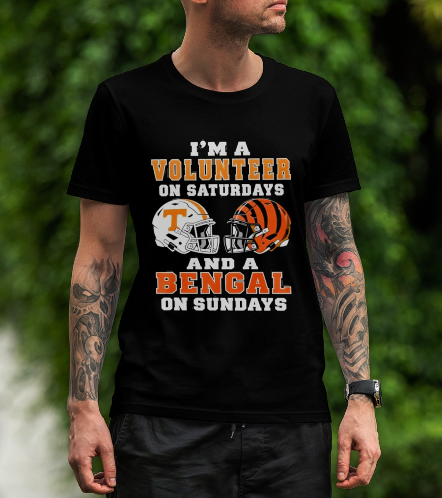 Volunteer On Saturdays Bengal On Sundays Football Helmets T-Shirt