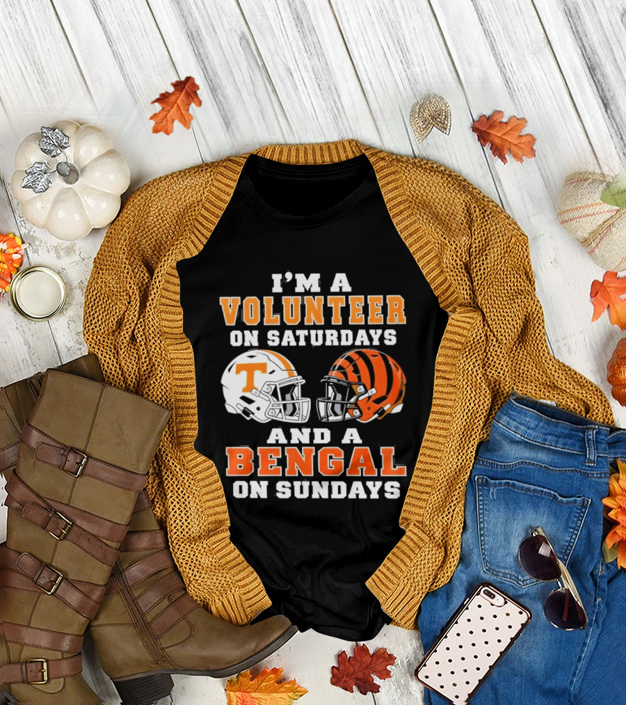 Volunteer On Saturdays Bengal On Sundays Football Helmets T-Shirt