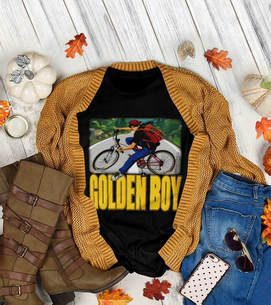 Golden Boy Kintaro Oe 1995 2025 Anime Boy Riding Bicycle Backpack T-Shirt