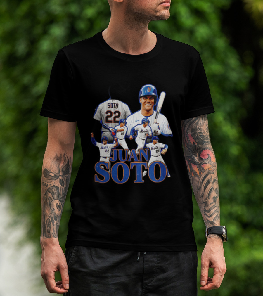 New York Mets Juan Soto 22 Baseball Player Collage T-Shirt
