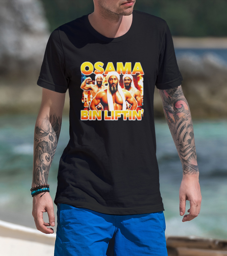 Osama Bin Liftin' Muscular Trio With Turbans And Explosive T-Shirt