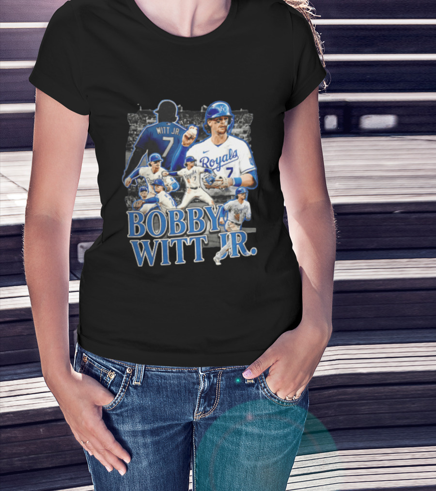 Kansas City Royals Bobby Witt Jr Multiple Poses Collage T-Shirt