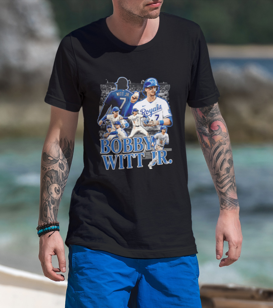 Kansas City Royals Bobby Witt Jr Multiple Poses Collage T-Shirt