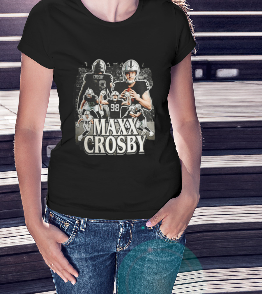 Las Vegas Raiders Maxx Crosby Multiple Action Poses Football Player T-Shirt
