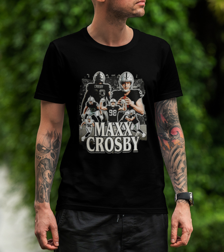 Las Vegas Raiders Maxx Crosby Multiple Action Poses Football Player T-Shirt