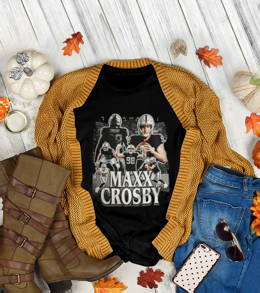 Las Vegas Raiders Maxx Crosby Multiple Action Poses Football Player T-Shirt