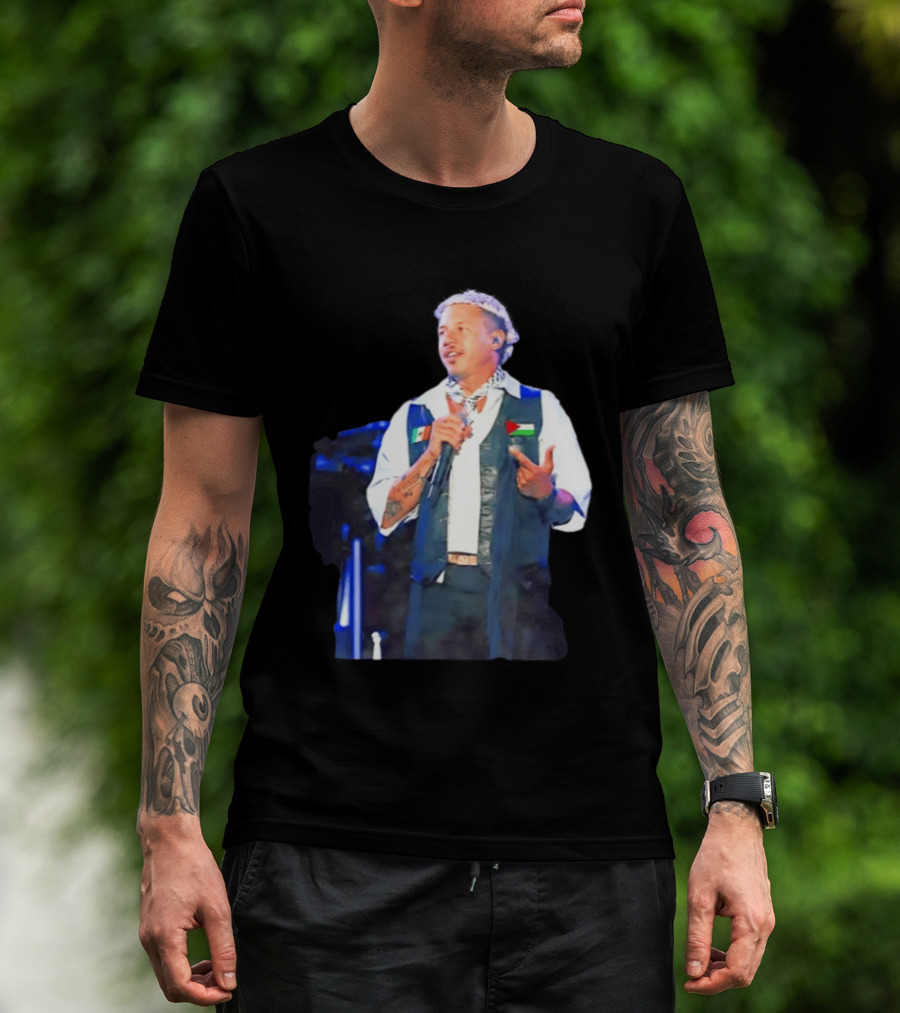 Macklemore Live Performance Vest With Flag Patches T-Shirt