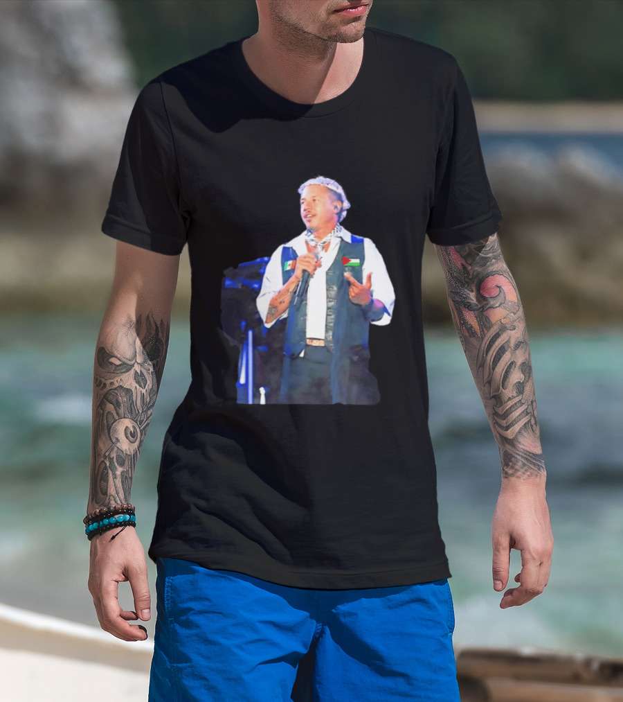 Macklemore Live Performance Vest With Flag Patches T-Shirt