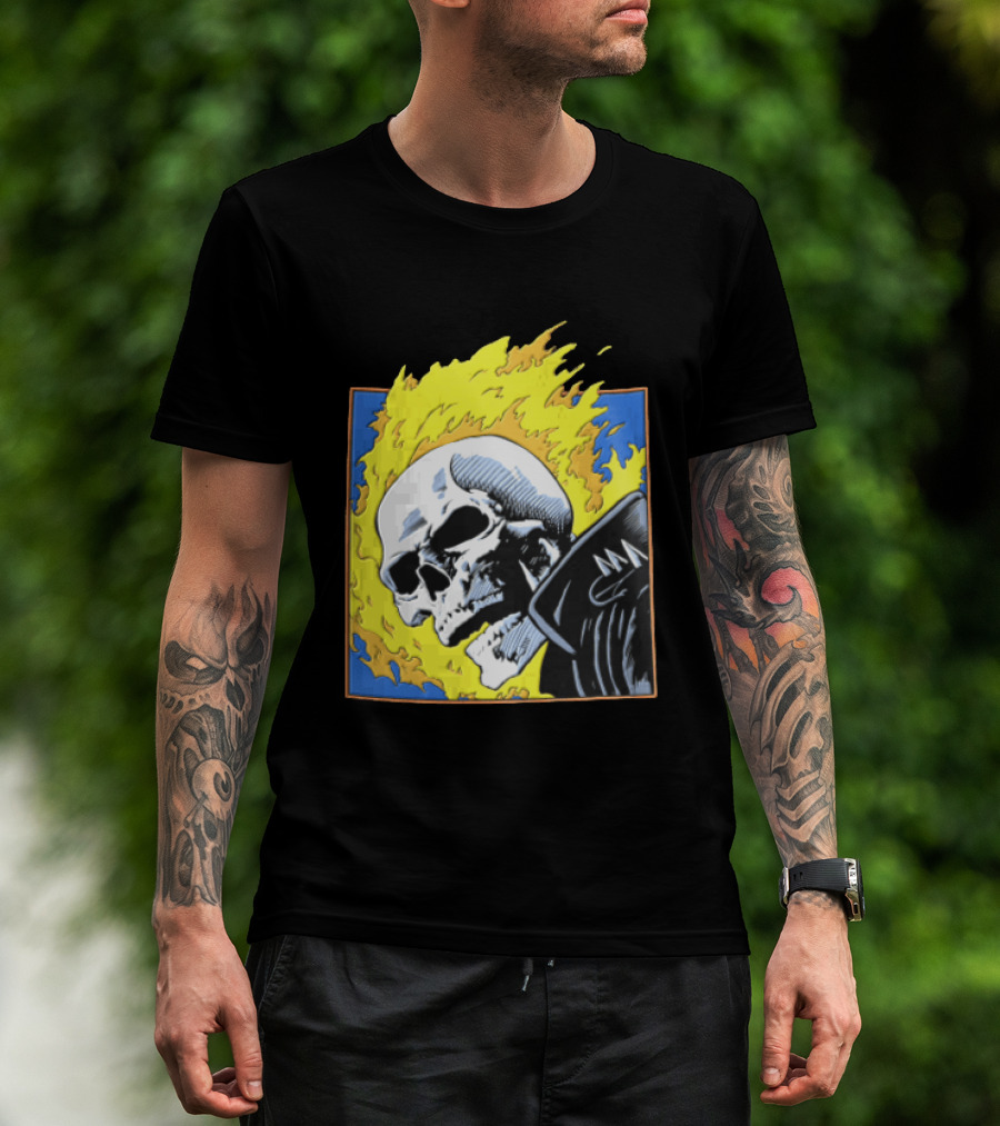 Marvel Ghost Rider Flaming Skull 1976 Comic Cover T-Shirt