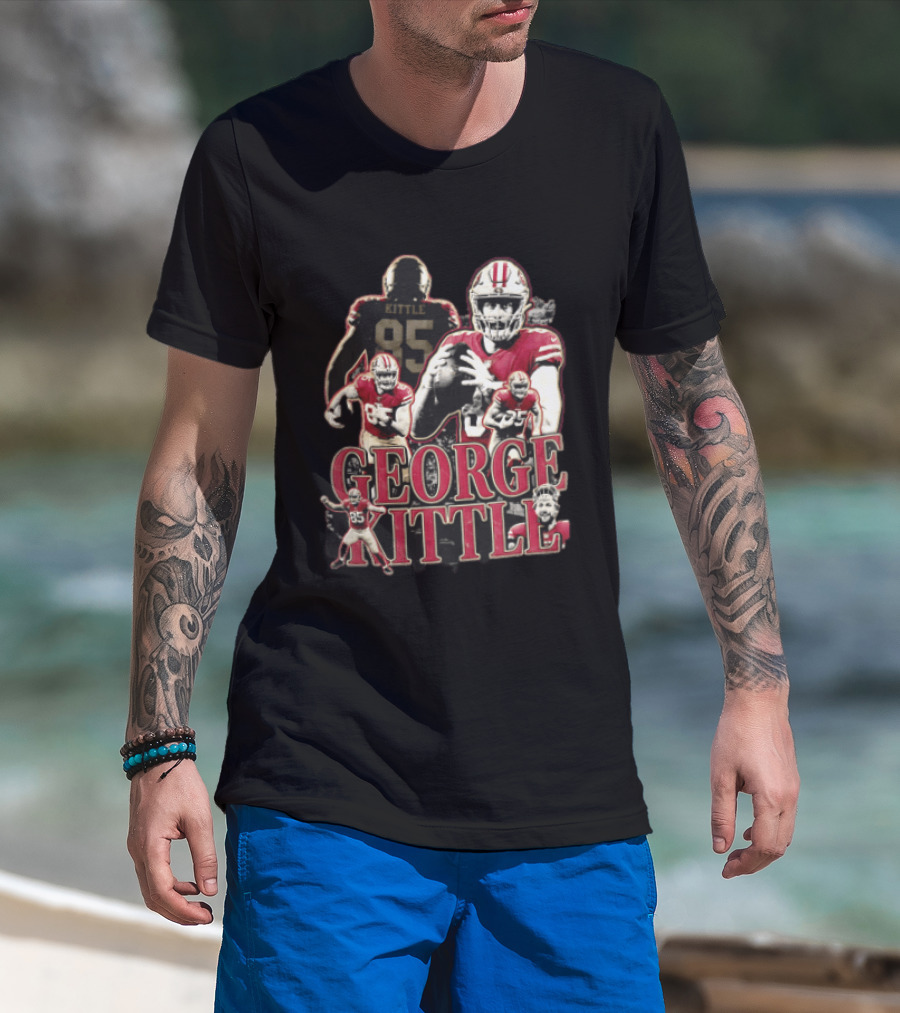 San Francisco 49ers George Kittle Number 85 Football Collage T-Shirt