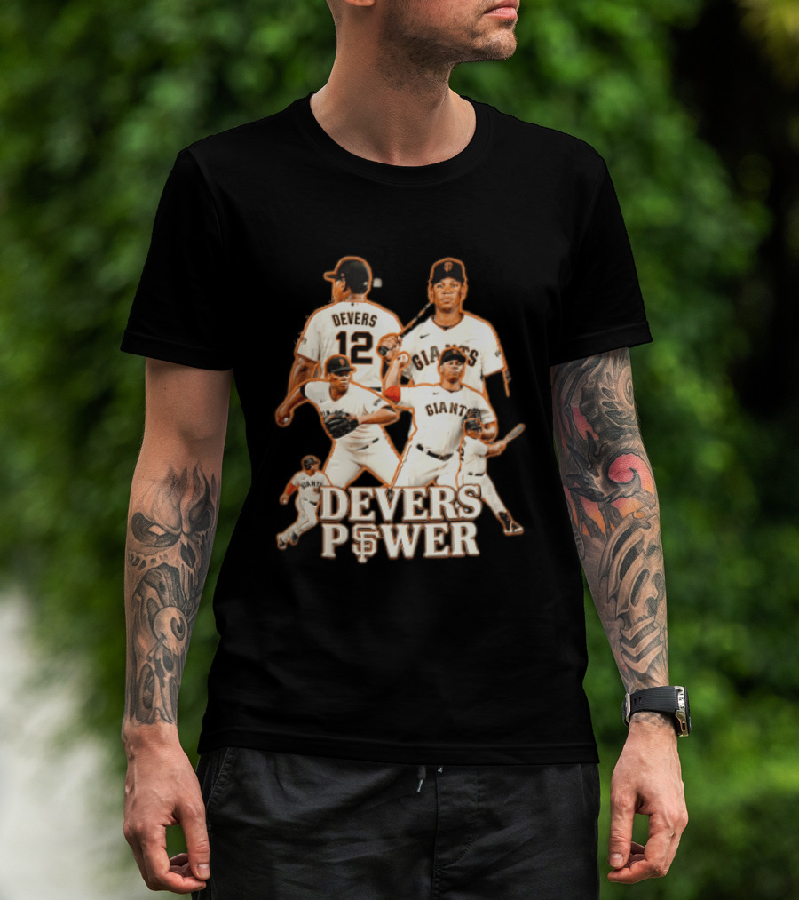 San Francisco Giants Devers Power Baseball Player Action Poses T-Shirt