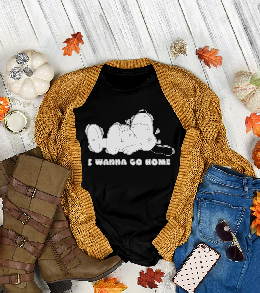 Peanuts Snoopy I Wanna Go Home Charlie Brown T-Shirt