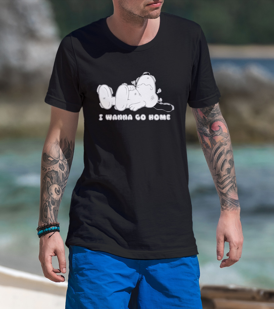 Peanuts Snoopy I Wanna Go Home Charlie Brown T-Shirt