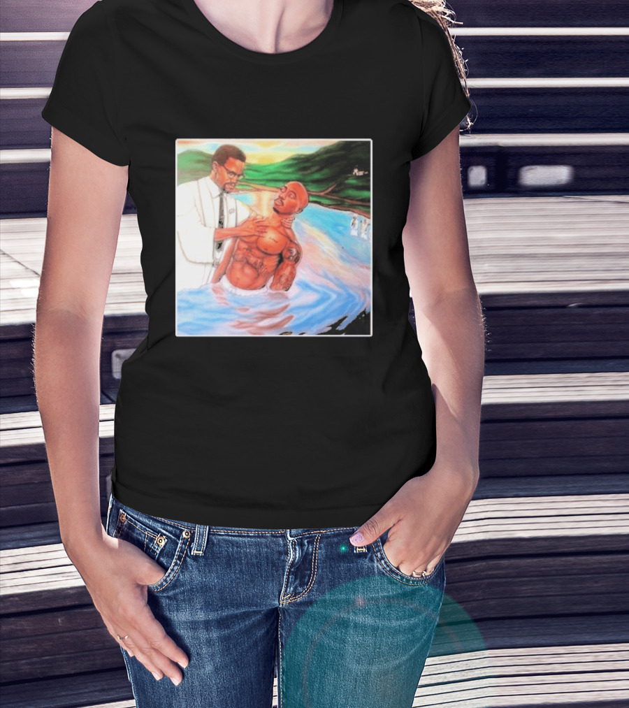 Tupac Shakur Baptism Imagery With Spiritual Symbolism T-Shirt