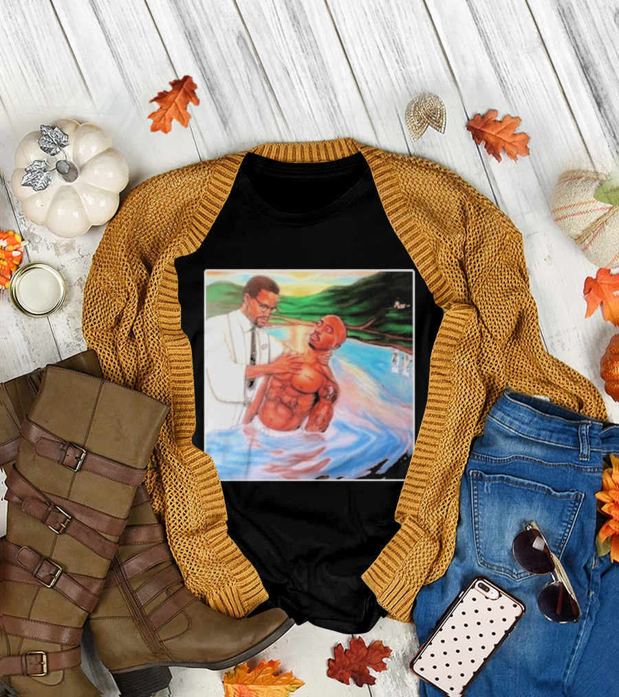 Tupac Shakur Baptism Imagery With Spiritual Symbolism T-Shirt