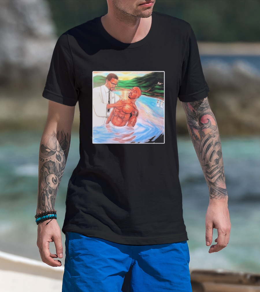 Tupac Shakur Baptism Imagery With Spiritual Symbolism T-Shirt