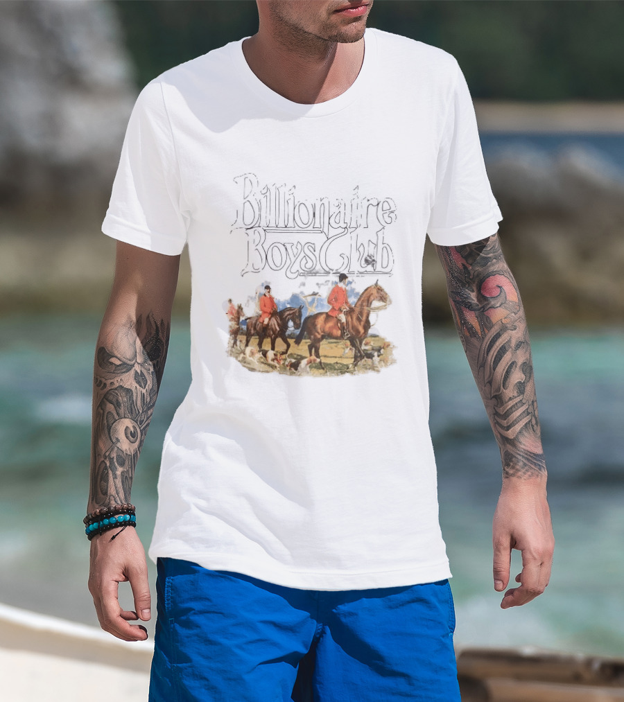 Billionaire Boys Club Equestrian Scene With Hunting Riders And Dogs T-Shirt