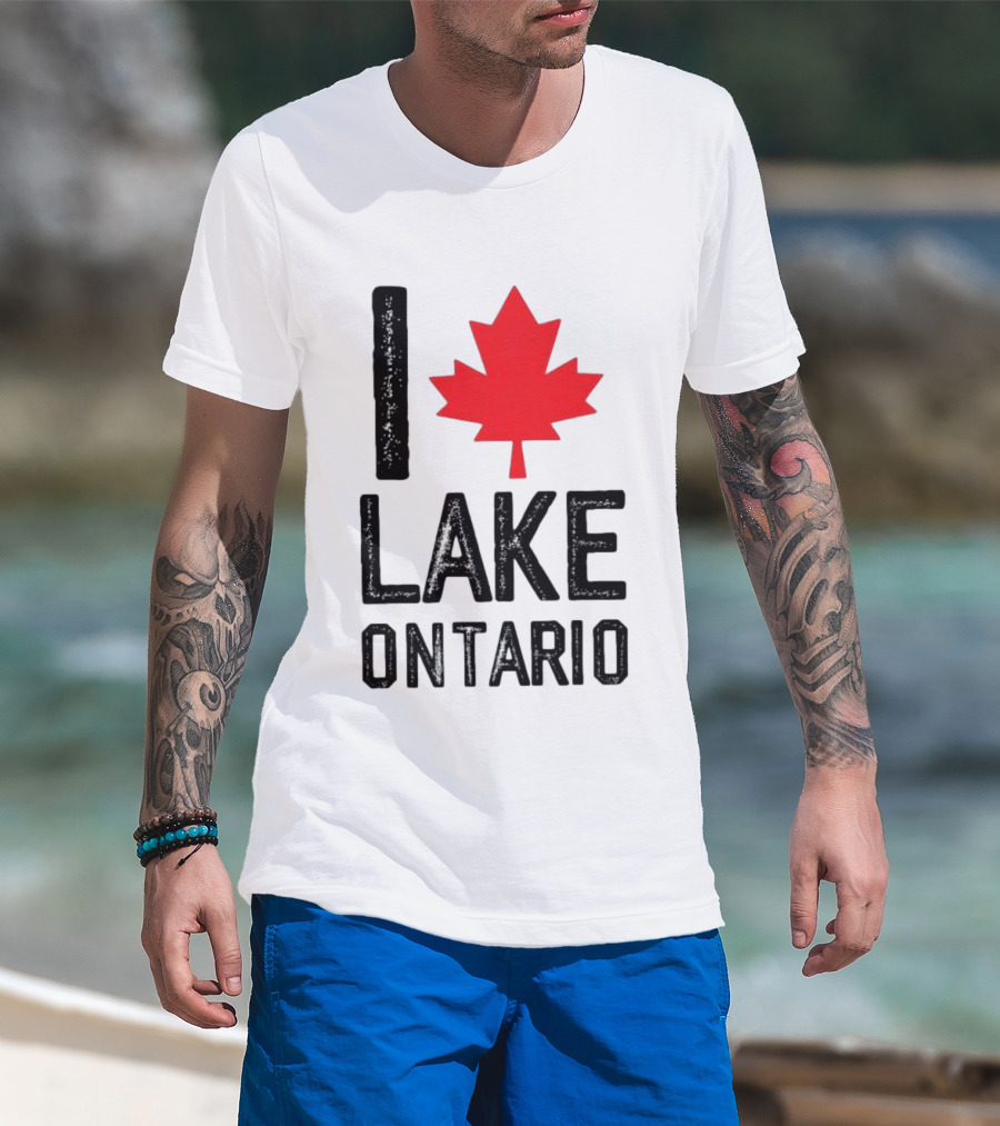 I Love Lake Ontario Maple Leaf Canada T-Shirt