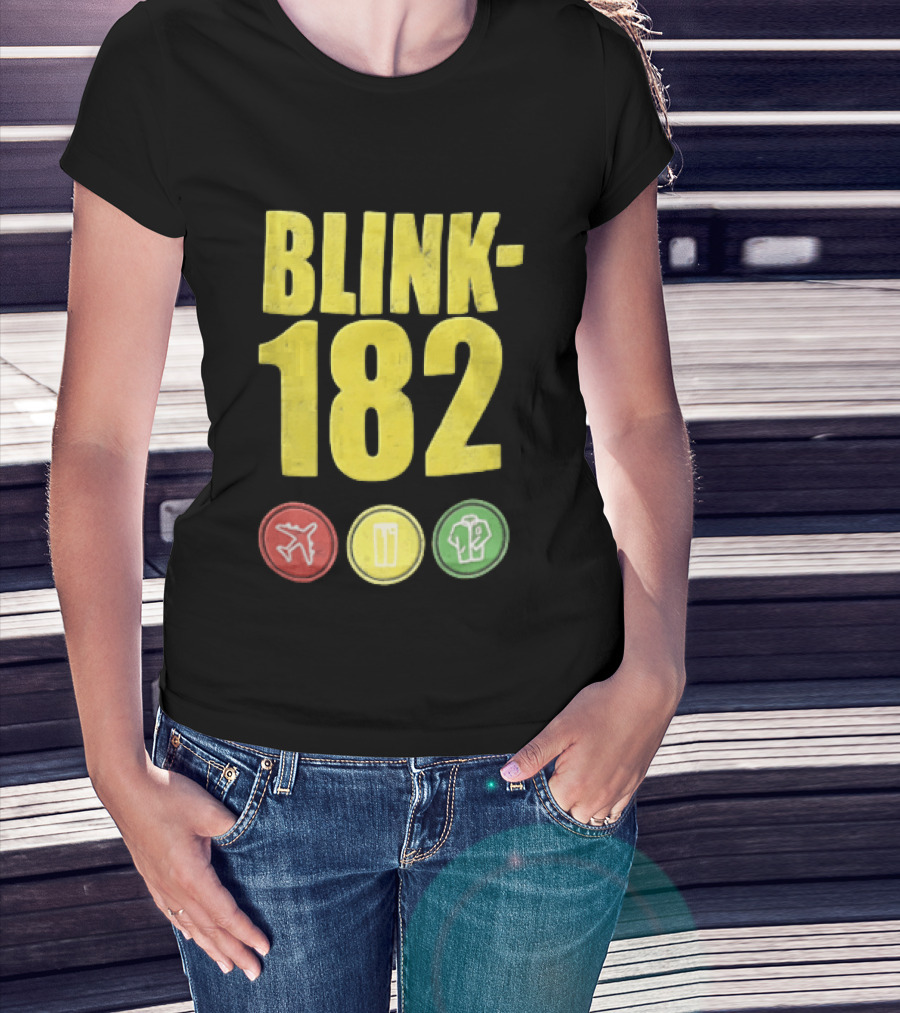 Blink 182 Yellow Airplane Glass T-Shirt