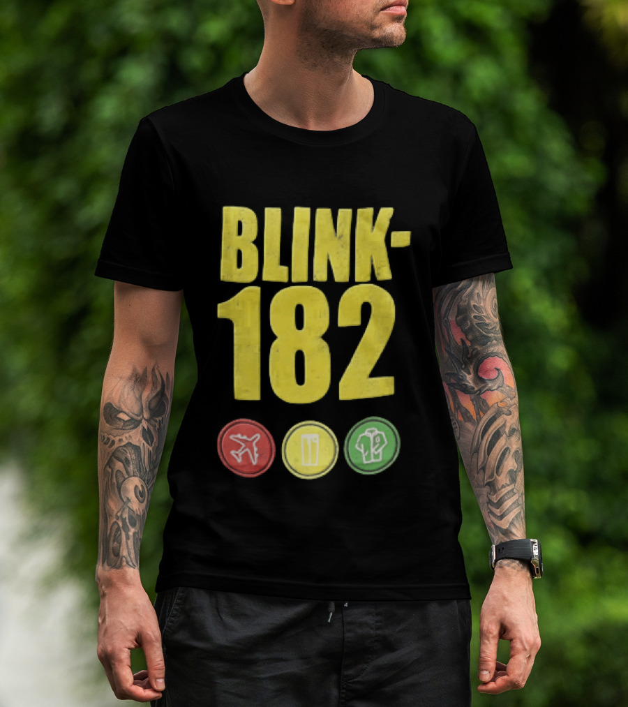 Blink 182 Yellow Airplane Glass T-Shirt