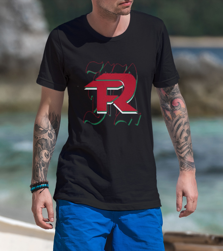 Fuerza Regida En Vivo Black FR Red And Green Mexican Flag T-Shirt