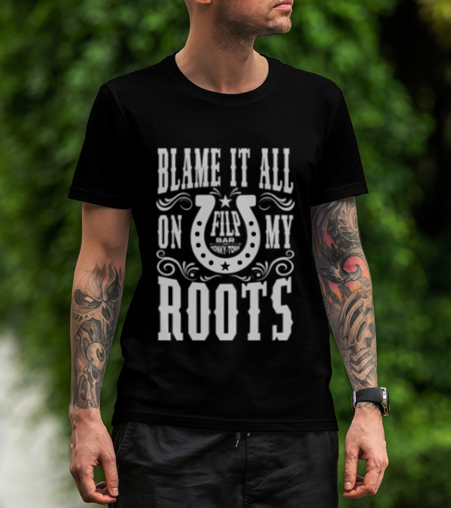 Garth Brooks Blame It All On My Roots Horseshoe Nashville TN Honky Tonk T-Shirt