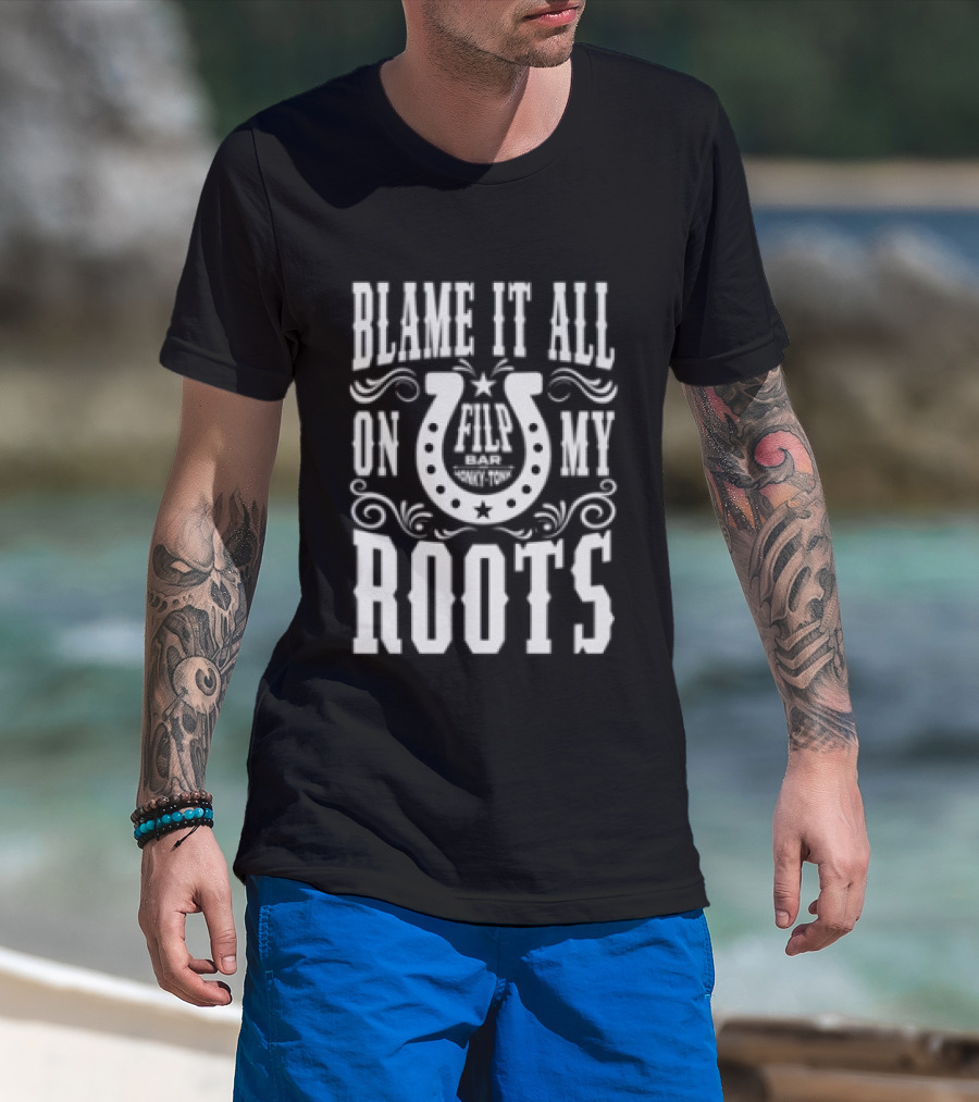 Garth Brooks Blame It All On My Roots Horseshoe Nashville TN Honky Tonk T-Shirt