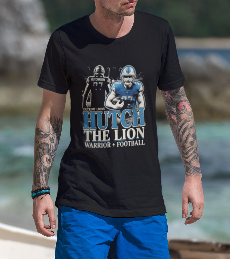Detroit Lions Hutch The Lion Warrior Football T-Shirt