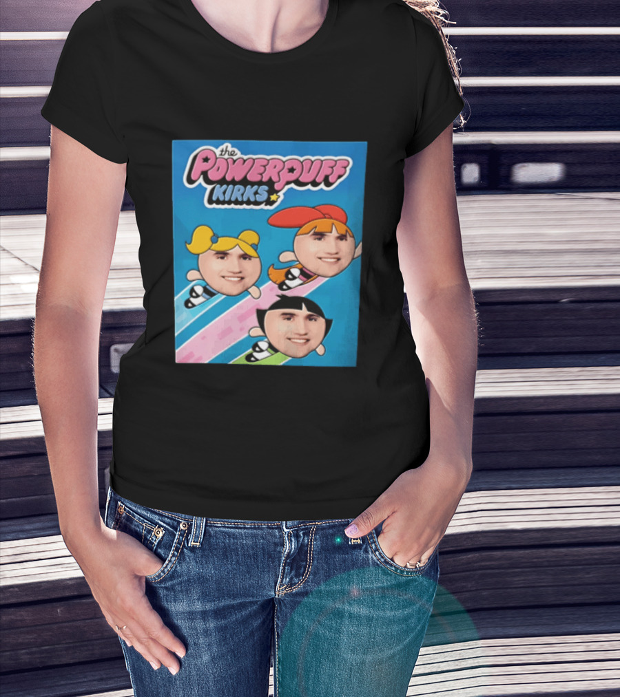 The Powerpuff Kirks Cartoon Characters Flying Faces T-Shirt