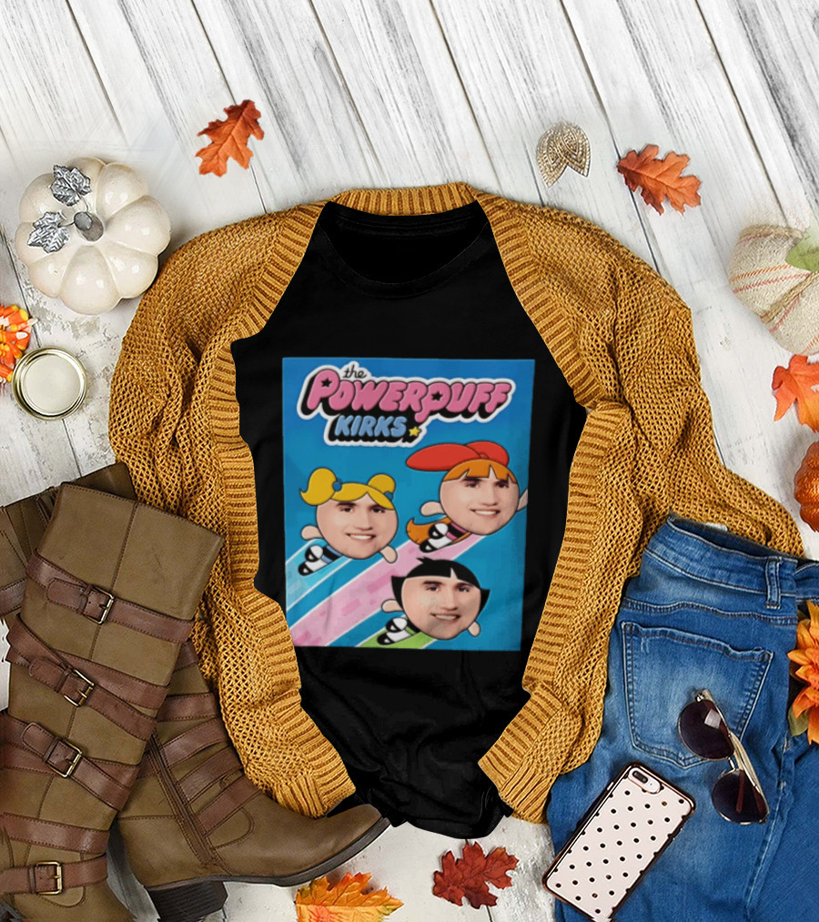 The Powerpuff Kirks Cartoon Characters Flying Faces T-Shirt
