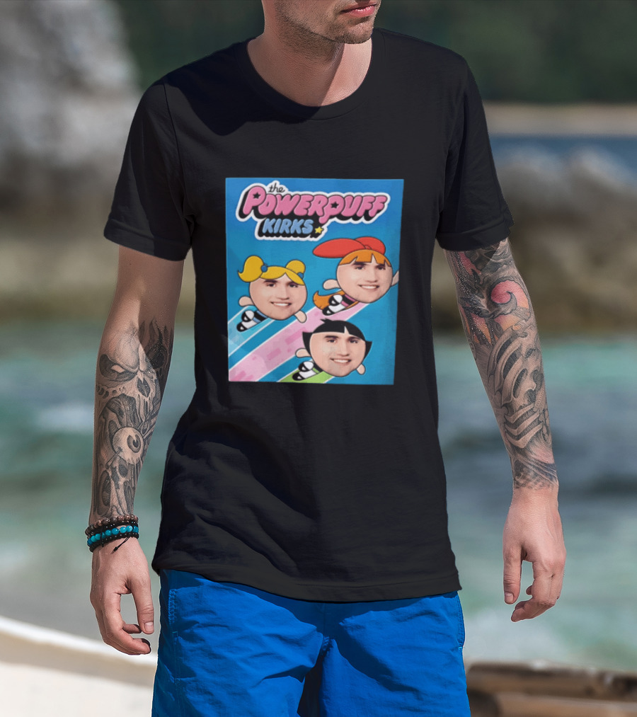The Powerpuff Kirks Cartoon Characters Flying Faces T-Shirt