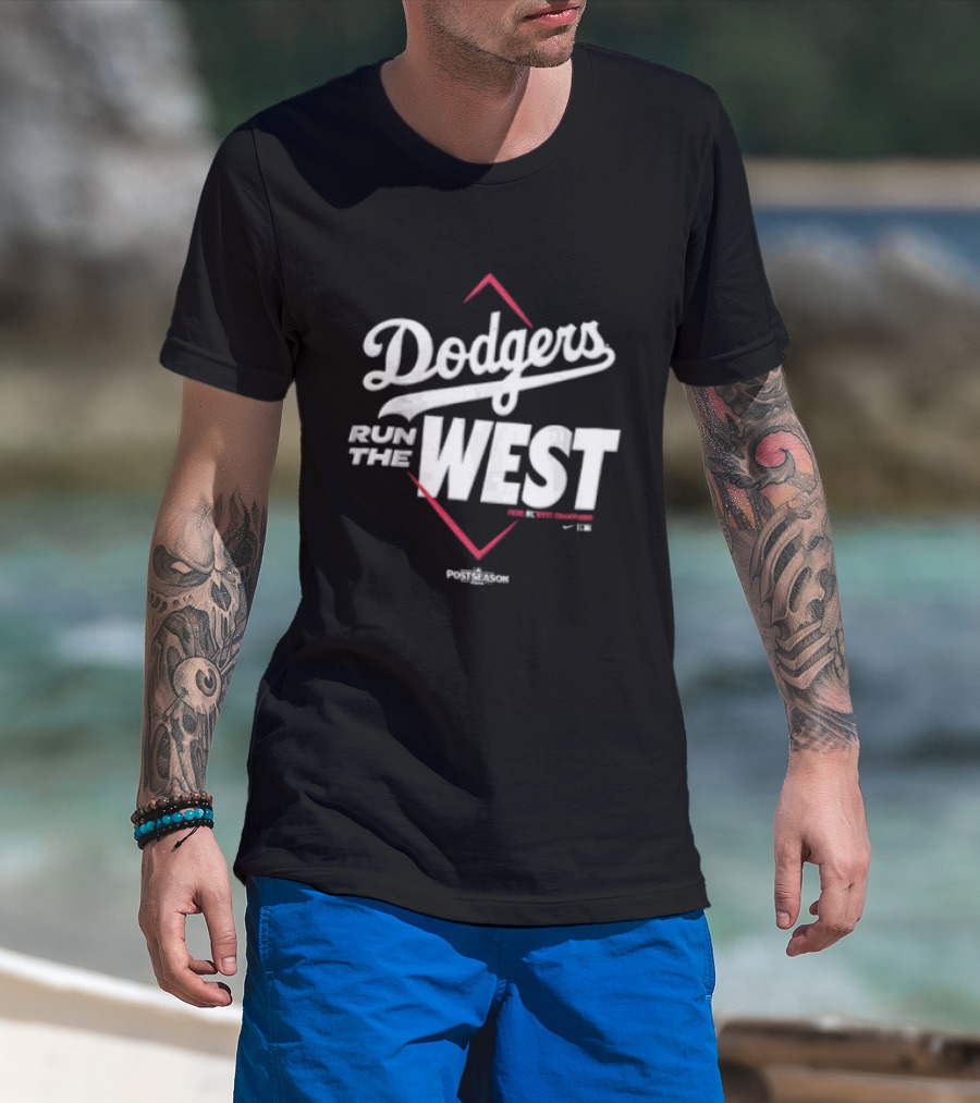 Dodgers Run The West MLB Diamond T-Shirt