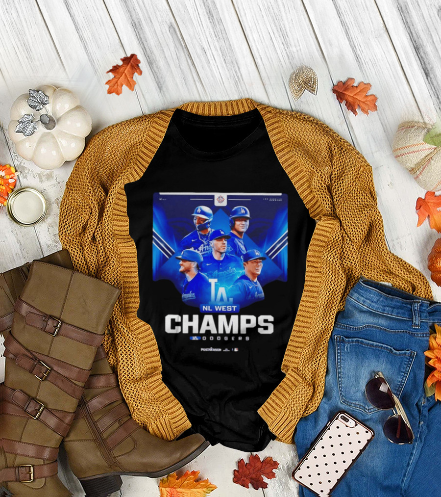 Los Angeles Dodgers NL West Champs 2026 Postseason Player Collage T-Shirt