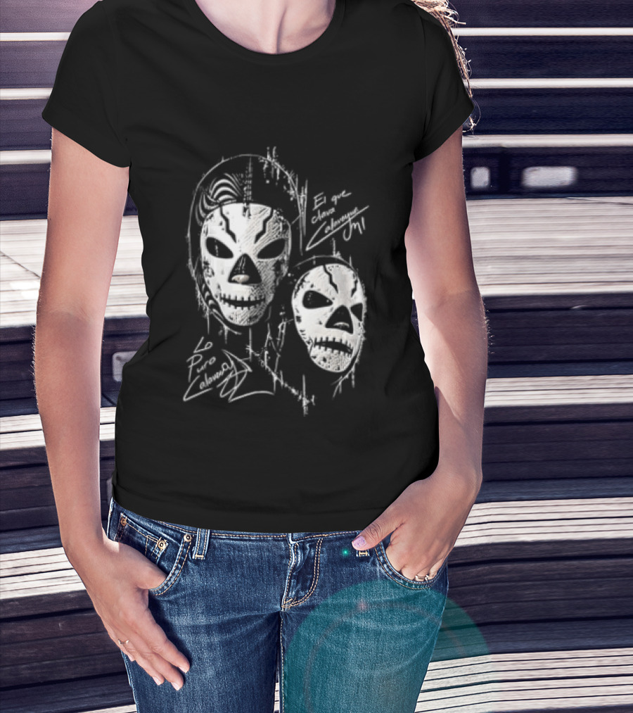 El Que Clava Calavera Mi Lo Puro Calavera Lucha Libre Skull Masks T-Shirt