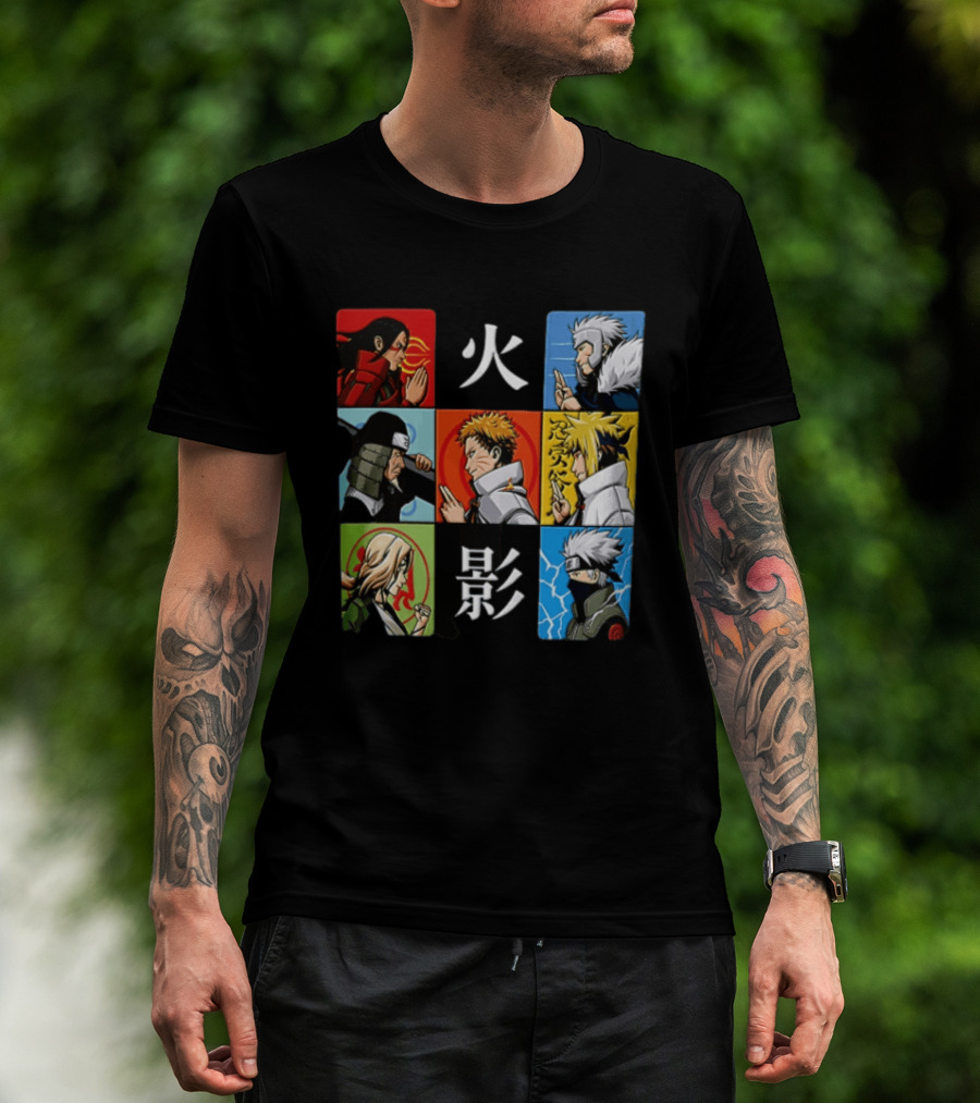 Naruto Leaf Village Hokage Characters Japanese T-Shirt