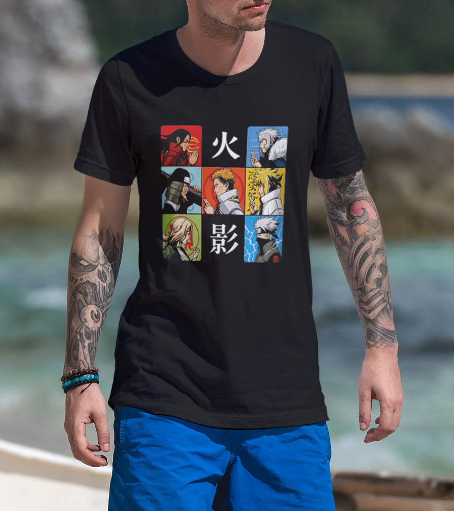 Naruto Leaf Village Hokage Characters Japanese T-Shirt