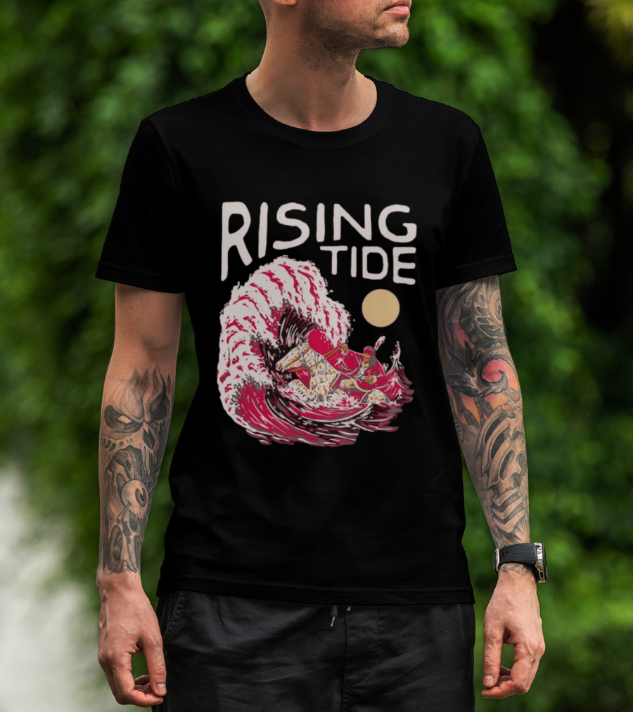 Rising Tide The Great Wave Off Kanagawa Samurai Rider T-Shirt