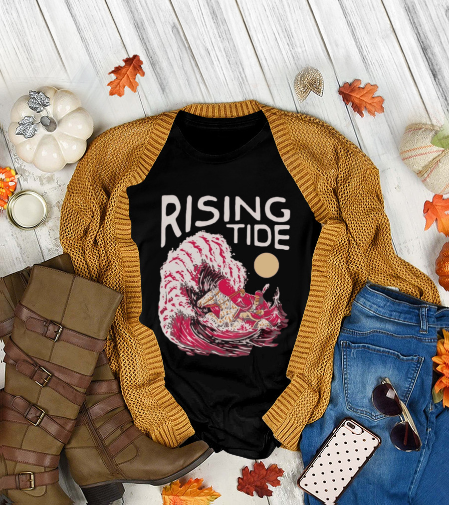 Rising Tide The Great Wave Off Kanagawa Samurai Rider T-Shirt