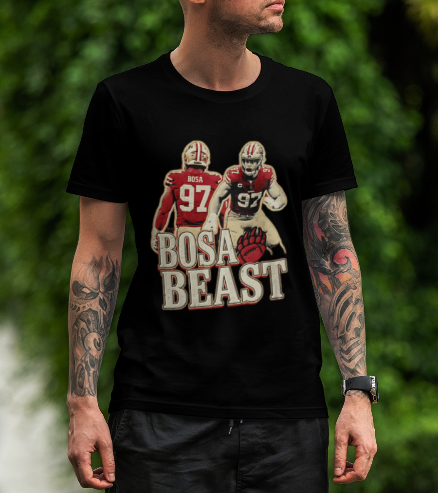 San Francisco 49ers Nick Bosa Beast Bear Claw Football Player 97 T-Shirt