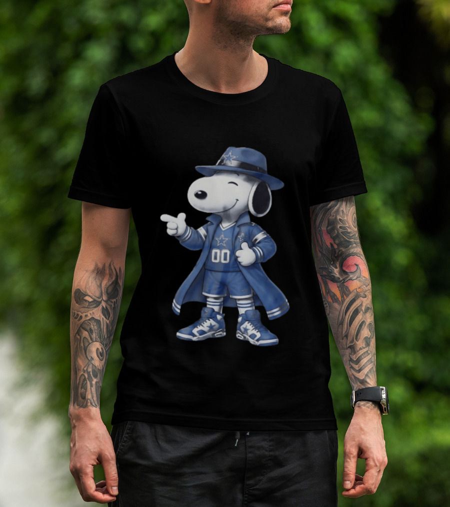 Snoopy Dallas Cowboys 00 Jersey Peanuts Character NFL Team Fan T-Shirt
